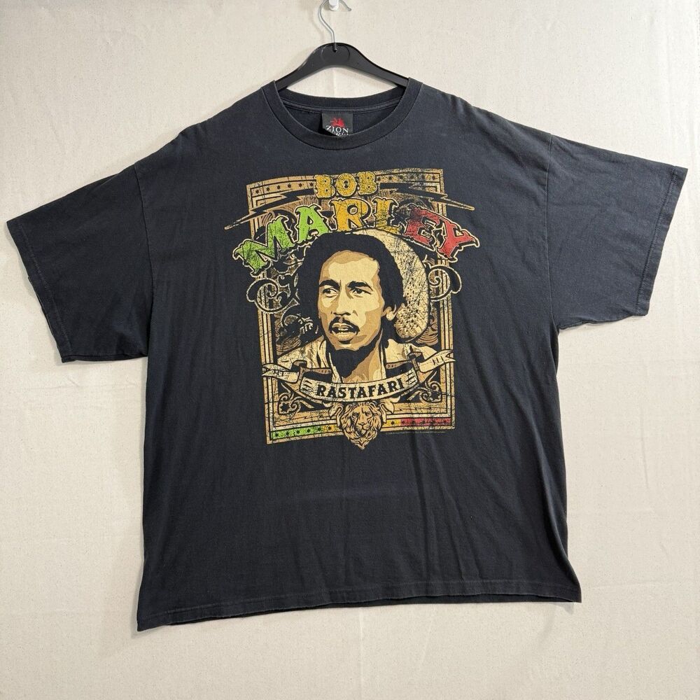 Bob Marley 2009 Rastafari Men Size 2XL Black T Shirt Short Sleeve